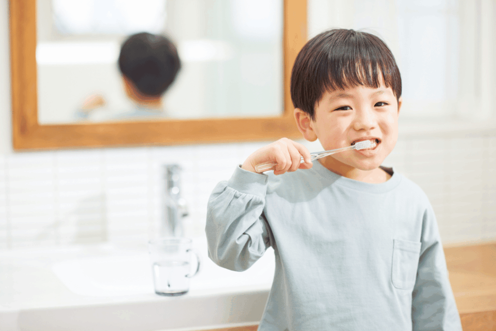 Child Learning Good Oral Care Habits