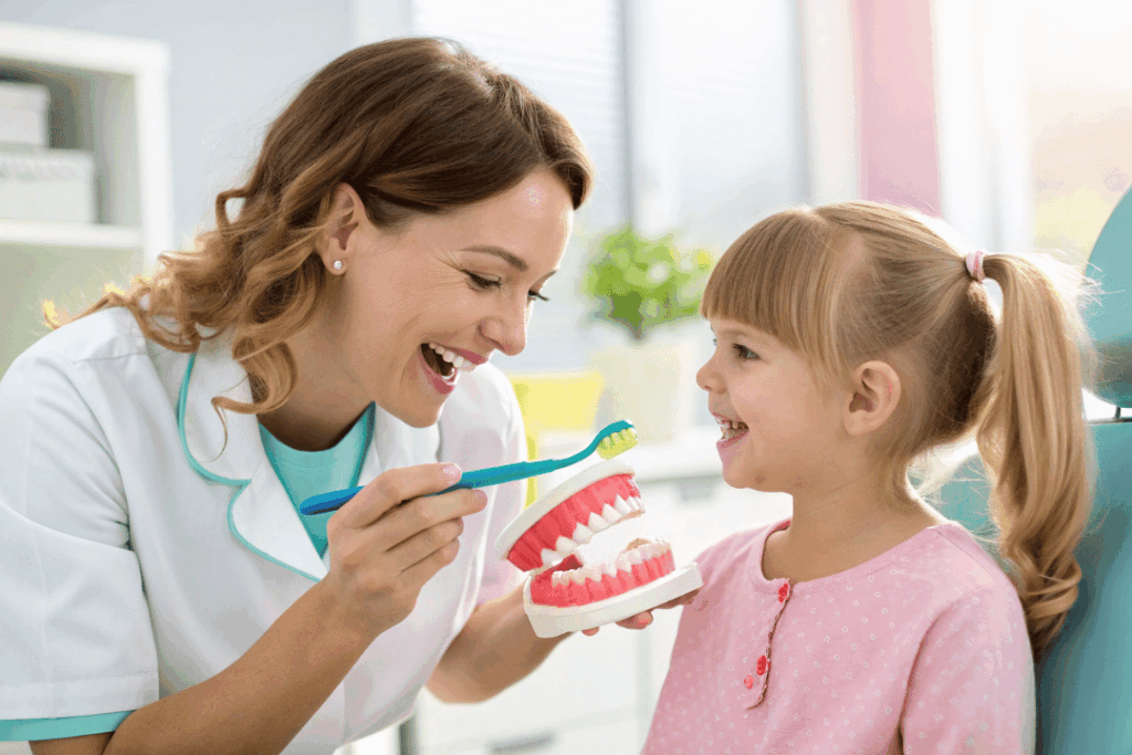 Pediatric Dentist Teaching Proper Oral Care For Kids